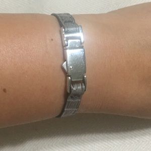🖤TOD’S sterling silver & leather bracelet